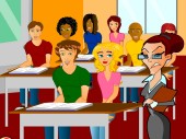 First classroom kissing
