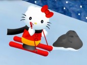 Hello Kitty Skiing