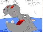 Kid's coloring: The delicacy for hippo