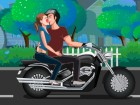 Risky Motorcycle kissing