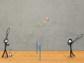 Stick Figure Badminton